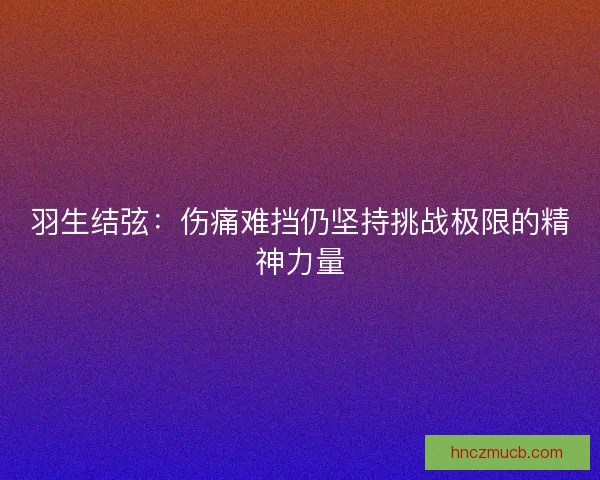 羽生结弦：伤痛难挡仍坚持挑战极限的精神力量