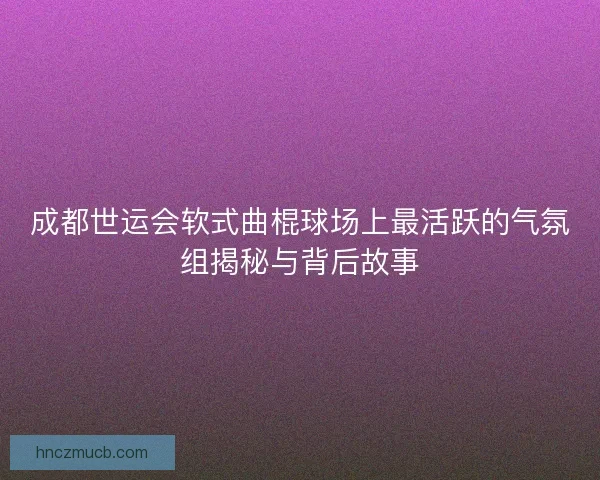 成都世运会软式曲棍球场上最活跃的气氛组揭秘与背后故事