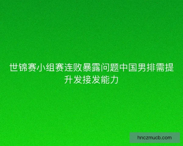 世锦赛小组赛连败暴露问题中国男排需提升发接发能力