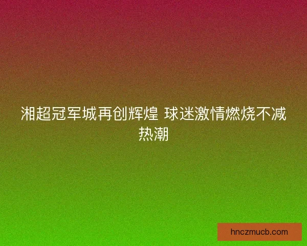 湘超冠军城再创辉煌 球迷激情燃烧不减热潮 湘超冠军城再创辉煌 球迷激情燃烧不减热潮